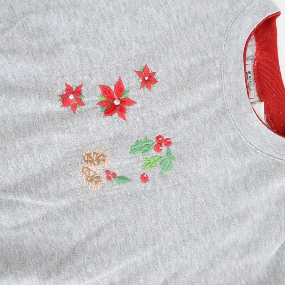 Vintage Basic  Editions Grey Crewneck Holiday Sweater - Picture 11 of 12